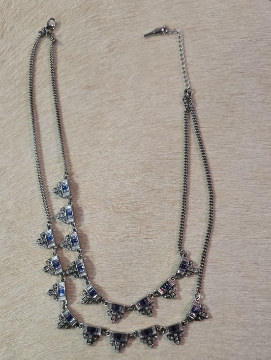 Chloe + Isabel Jewelry - Chloe + Isabel Double-Strand Blue & Clear Crystal Statement Necklace